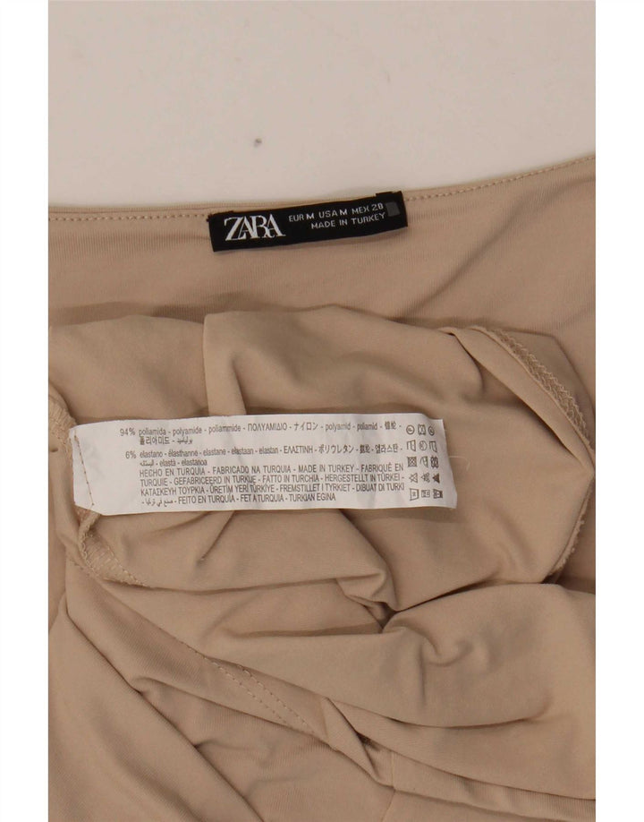Zara Γυναικείο Γιλέκο Τοπ UK 12 Medium Beige Polyamide