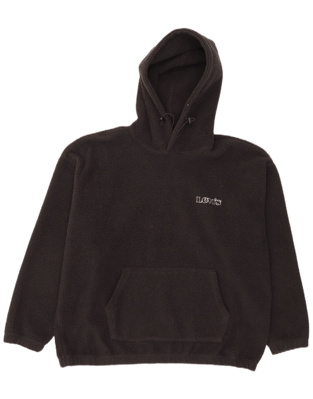 Ανδρικό LEVI'S Relaxed Hooded Fleece Jumper Μεγάλος Μαύρος Πολυεστέρας