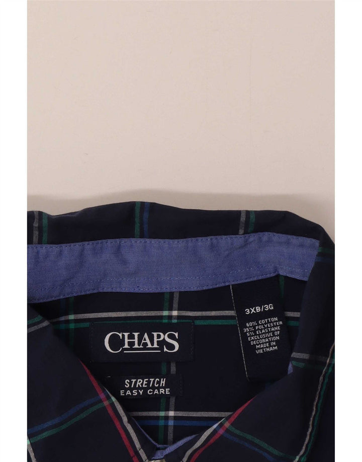 Chaps Ανδρικό Stretch πουκάμισο 3XL Navy Blue Check Cotton