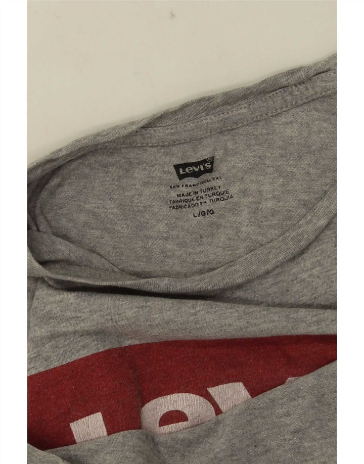 Γυναικείο γραφικό T-Shirt Levi's Top UK 16 Large Grey