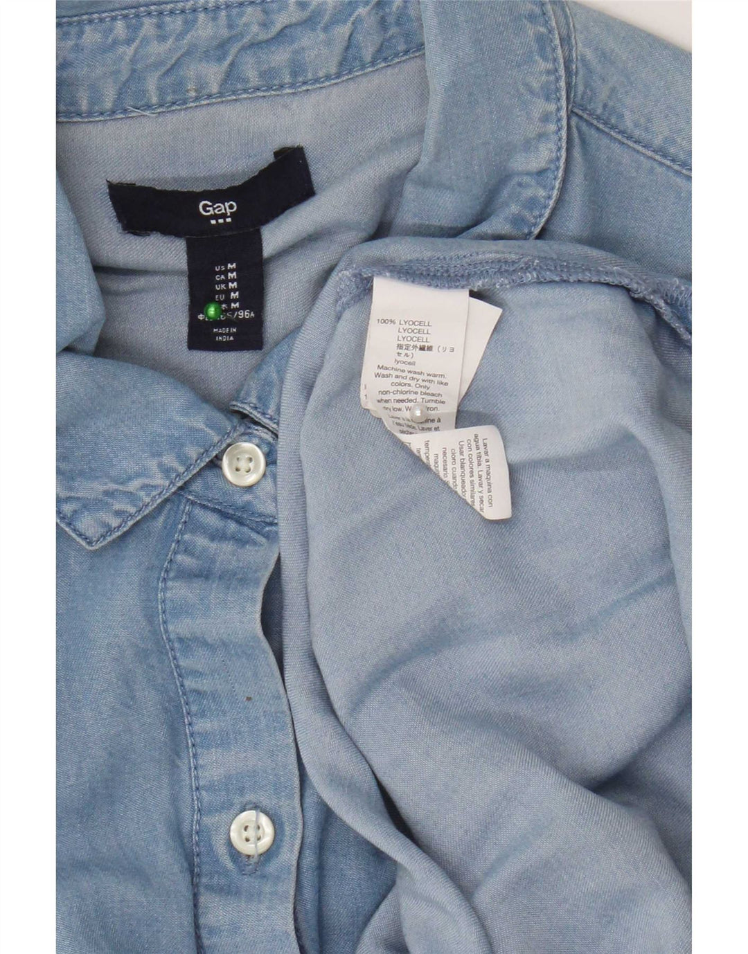 Gap Γυναικείο Τζιν Πουκάμισο UK 14 Medium Blue Lyocell