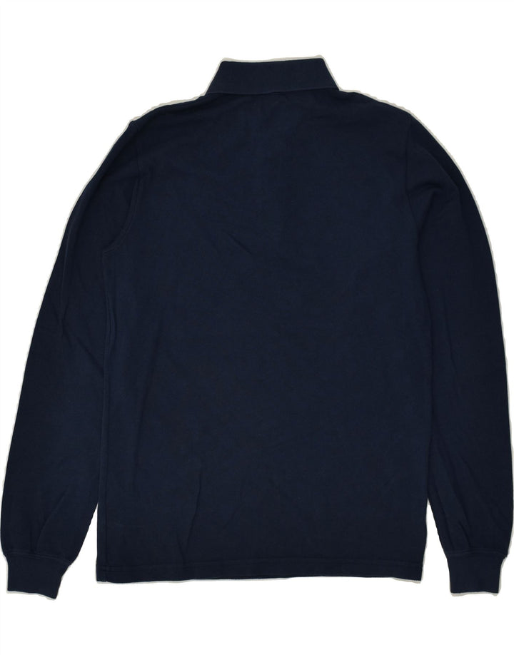 BENETTON Boys Long Sleeve Polo Shirt 11-12 Years 2XL Navy Blue Cotton | Vintage Benetton | Thrift | Second-Hand Benetton | Used Clothing | Messina Hembry 