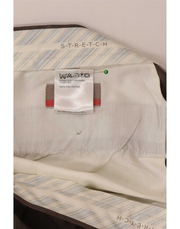 Marks & Spencer Ανδρικό παντελόνι με καρφίτσα W36 L31 Γκρι Πολυεστέρας