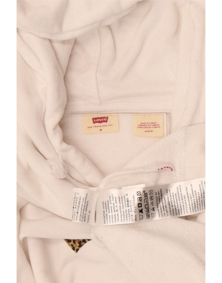 Γυναικείο Levi's Oversized Hoodie Jumper UK 14 Μεσαίο λευκό βαμβακερό