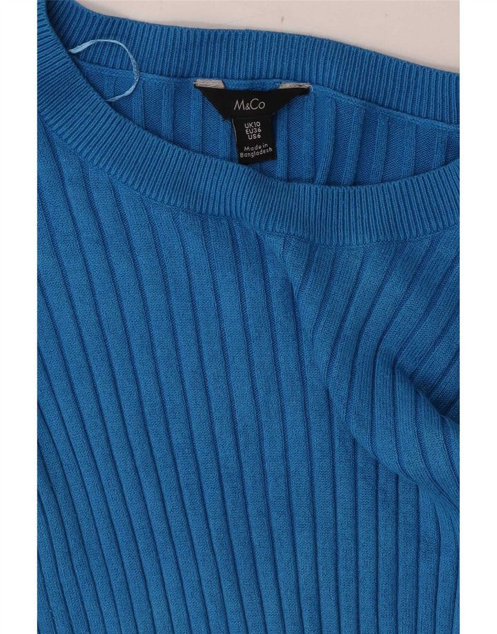 M&Co Γυναικείο πουλόβερ με λαιμόκαυστο UK 10 Small Blue