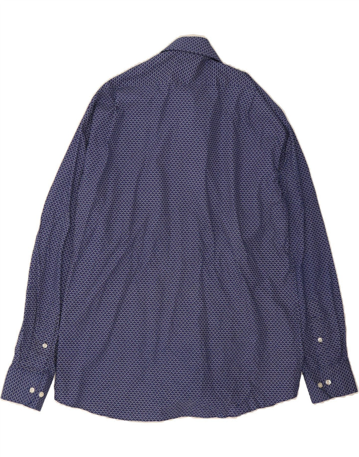 TOMMY HILFIGER Mens Shirt Size 15 1/2 Medium Navy Blue Spotted Cotton Vintage Tommy Hilfiger and Second-Hand Tommy Hilfiger from Messina Hembry 