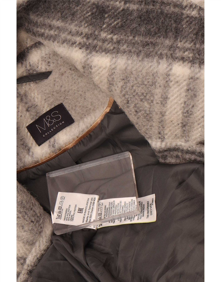 Marks & Spencer Γυναικείο παλτό με διπλό στήθος UK 16 Large Grey Check