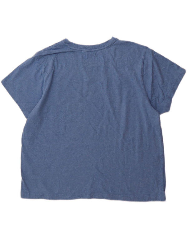 L.L.BEAN Womens T-Shirt Top UK 14 Medium Blue Cotton