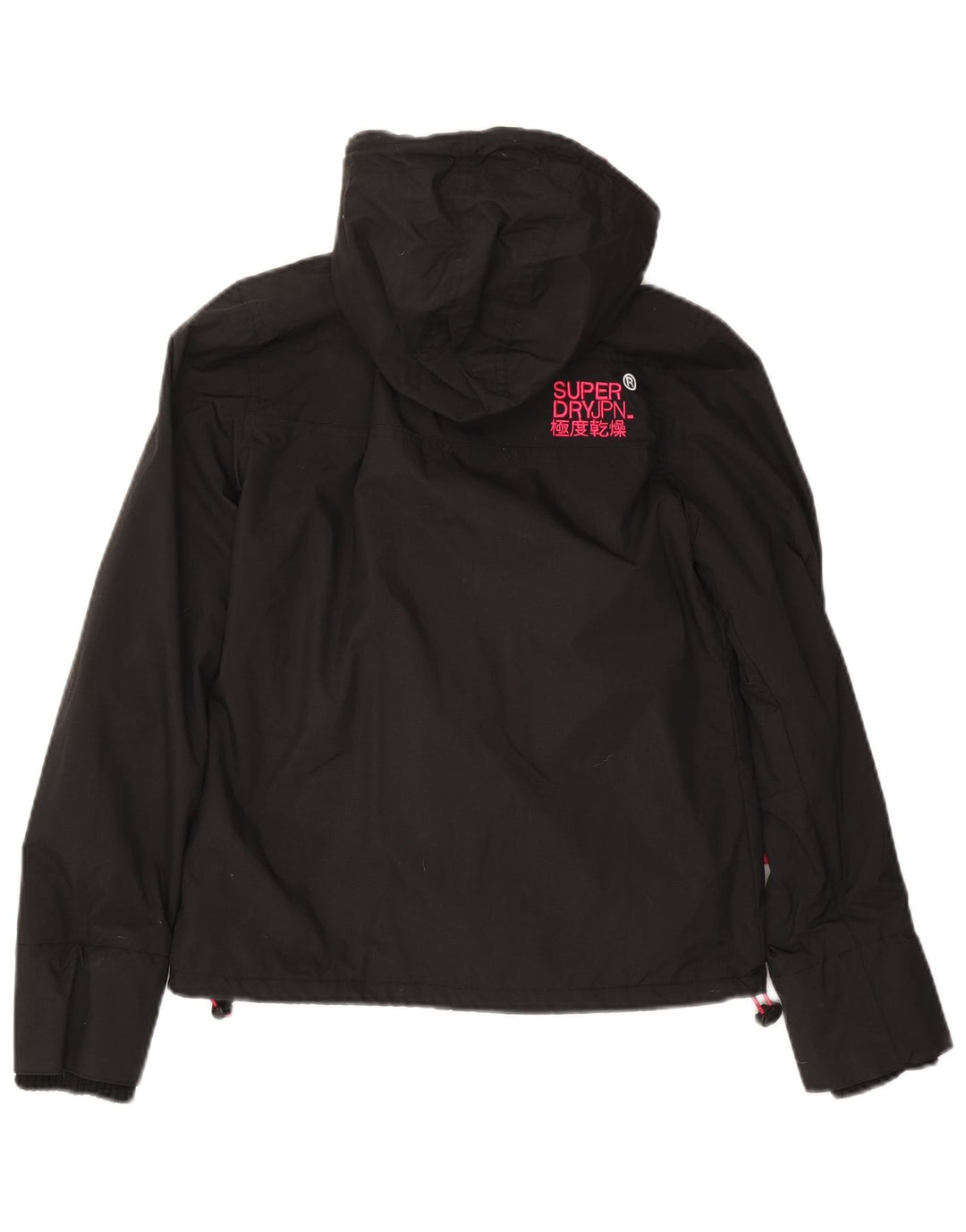 Superdry Γυναικείο Μπουφάν με κουκούλα αντιανεμικό UK 10 Small Black Nylon