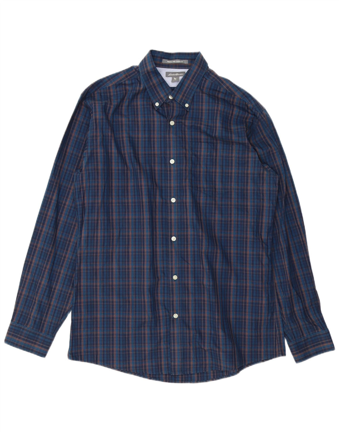 Eddie Bauer Ανδρικό πουκάμισο Classic Fit Large Navy Blue Check Cotton