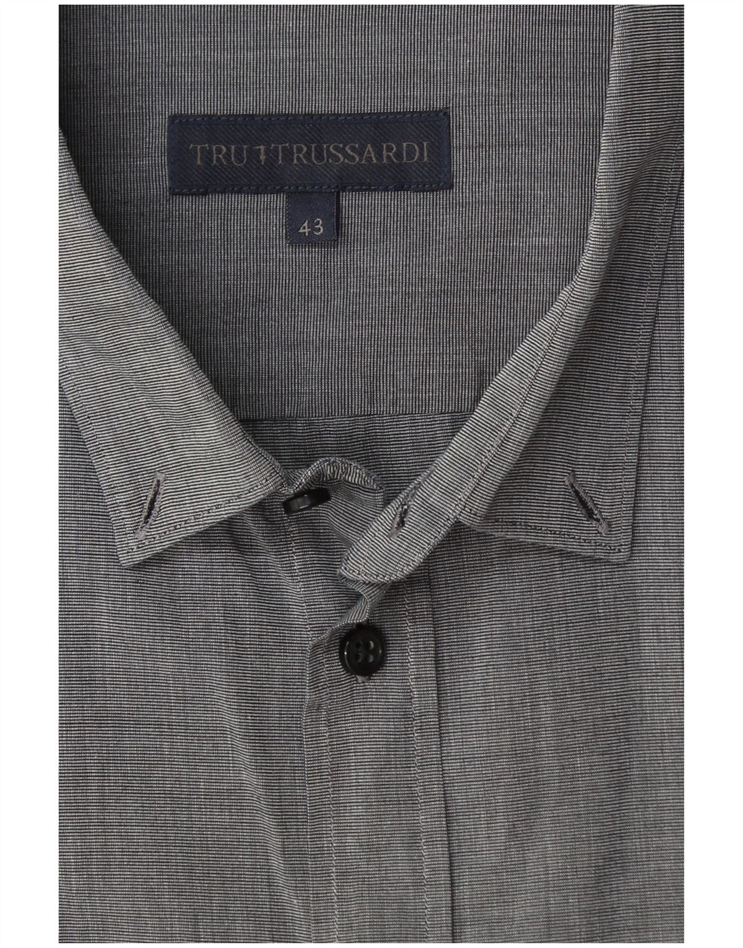 Ανδρικό πουκάμισο TRUSSARDI Νούμερο 43 Large Grey Pinstripe