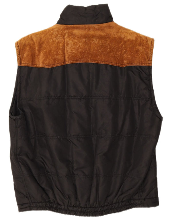 Vintage ανδρικό padded Gilet UK 38 Medium Black Polyester
