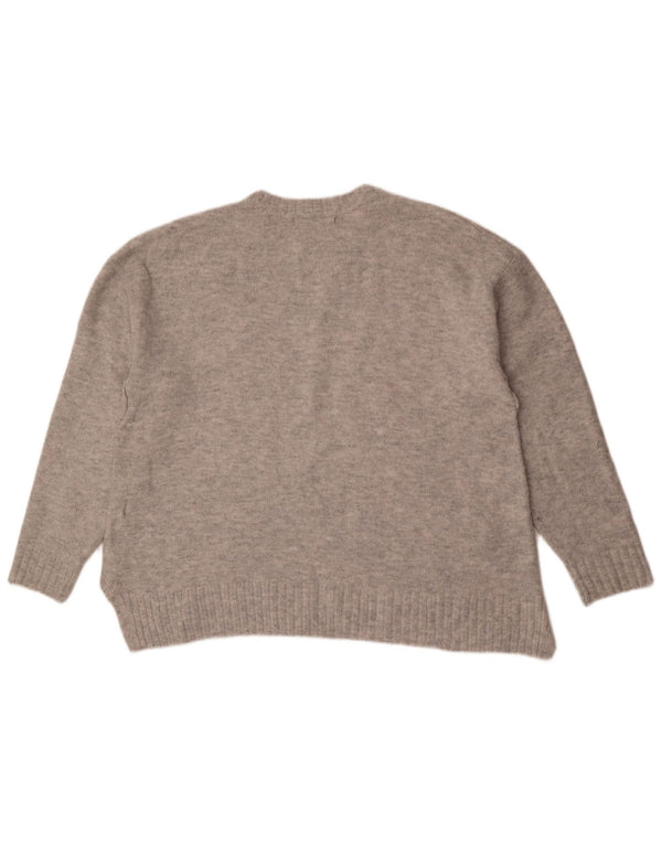 Marks & Spencer Γυναικείο πουλόβερ μεγάλου μεγέθους Crew Neck Jumper UK 16 Large Grey