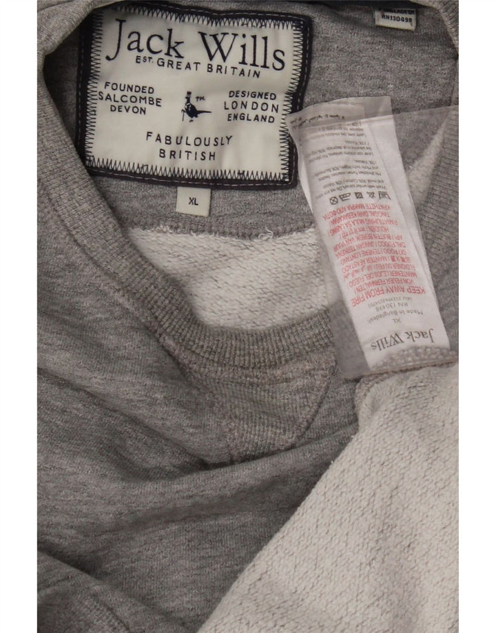 JACK WILLS Ανδρική φούτερ Jumper XL Γκρι Βαμβακερή ρίγα