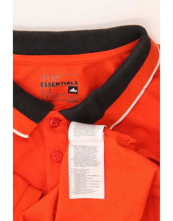 Ανδρικό πουκάμισο Adidas Climalite Polo με μεσαίο πορτοκαλί χρώμα, βαμβακερό