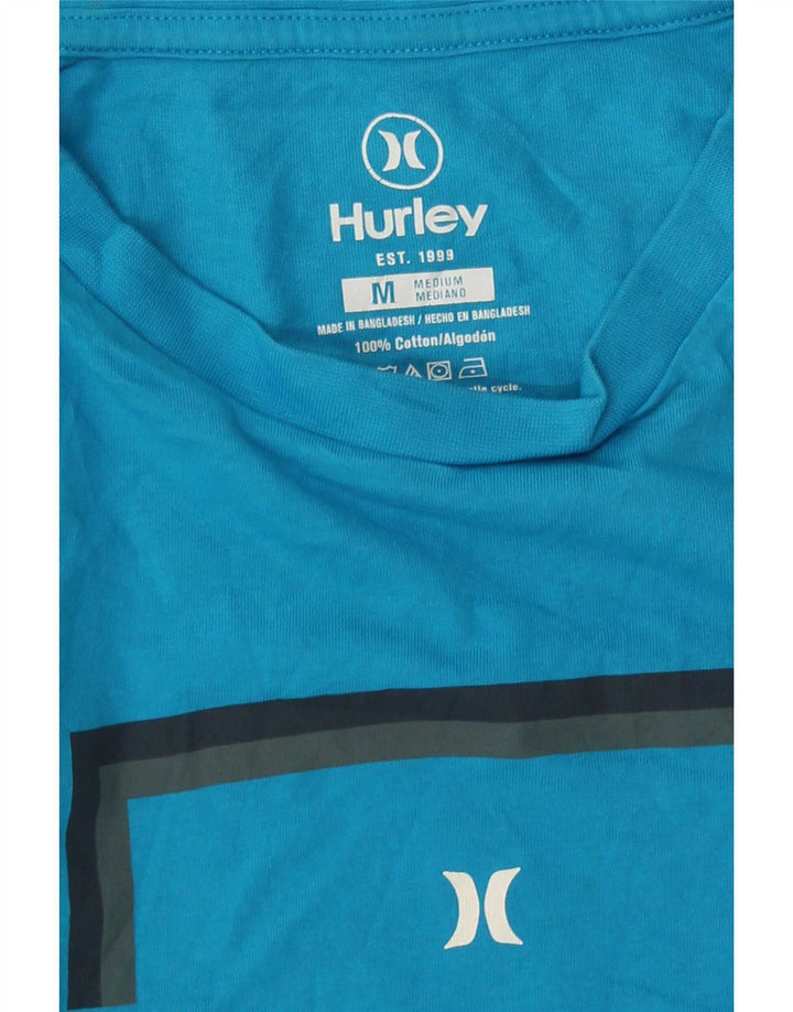 Ανδρικό γραφικό μπλουζάκι Hurley Μπλουζάκι από μεσαίο μπλε βαμβακερό