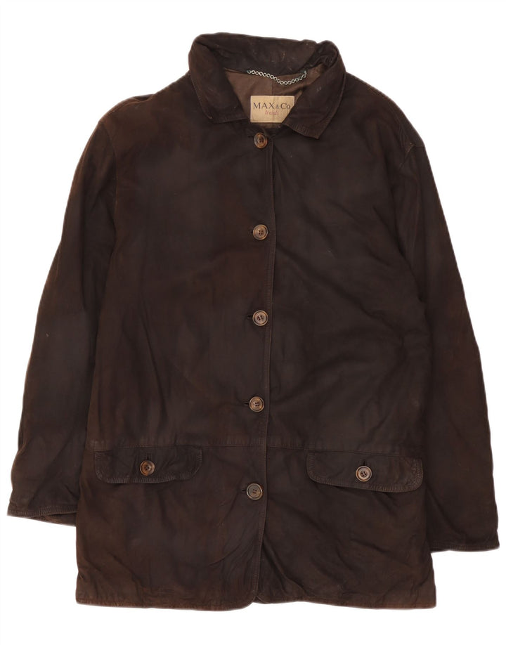 Max & Co. Γυναικείο Suede Jacket UK 10 Small Brown Δερμάτινο