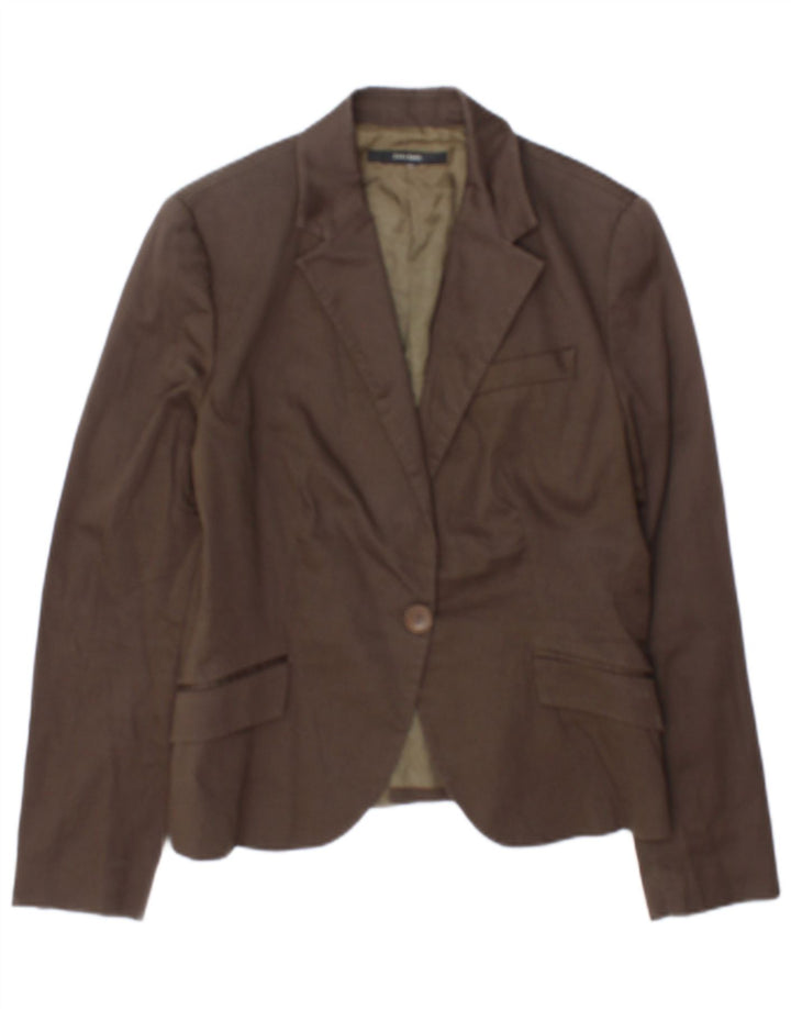 Zara Γυναικείο σακάκι 1 κουμπιού blazer UK 8 Small Brown