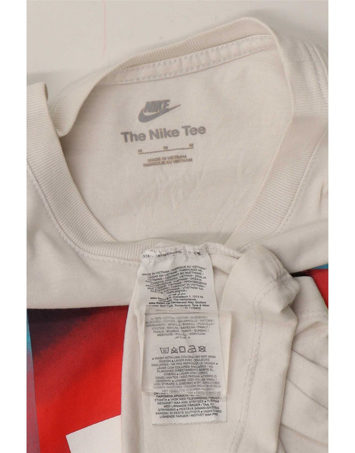 Ανδρικό γραφικό μπλουζάκι Nike, μεσαίο λευκό βαμβακερό