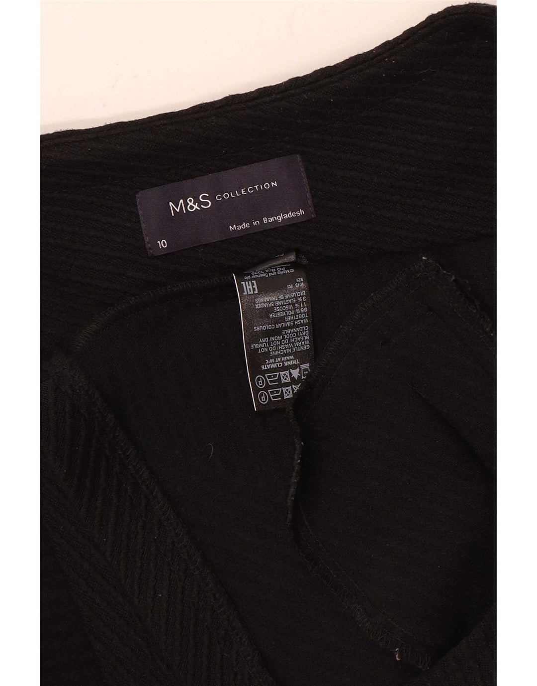 Marks & Spencer Γυναικείο μπουφάν μπλέιζερ με φερμουάρ UK 10 μικρό μαύρο ριγέ