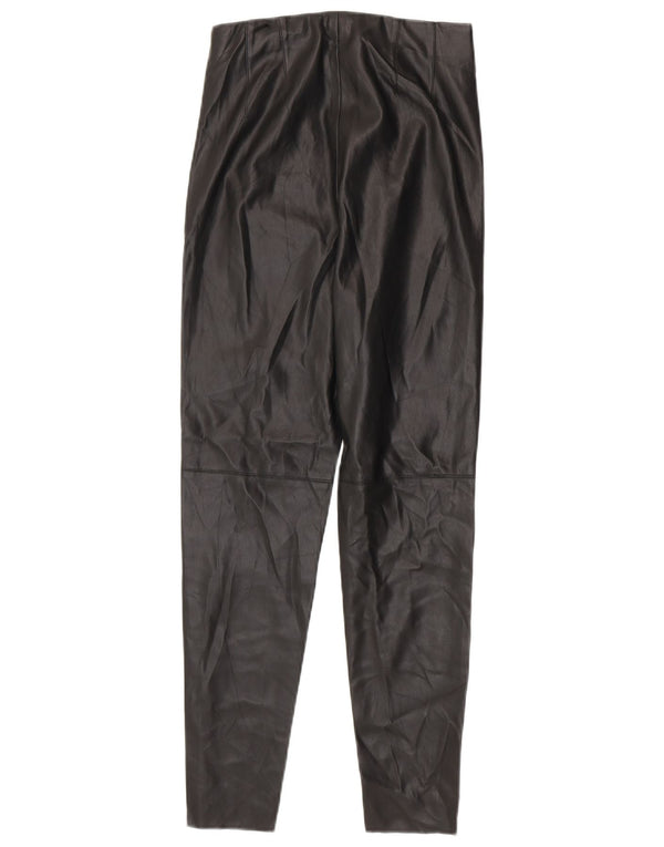 Zara Womens Faux Leather Leggings Medium W28 L27 Black Polyurethane