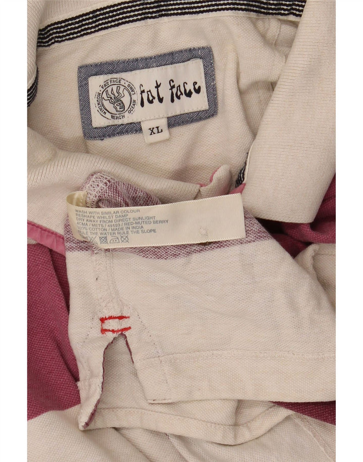 Ανδρικό μπλουζάκι πόλο Fat Face XL βαμβακερό ριγέ μαρούν