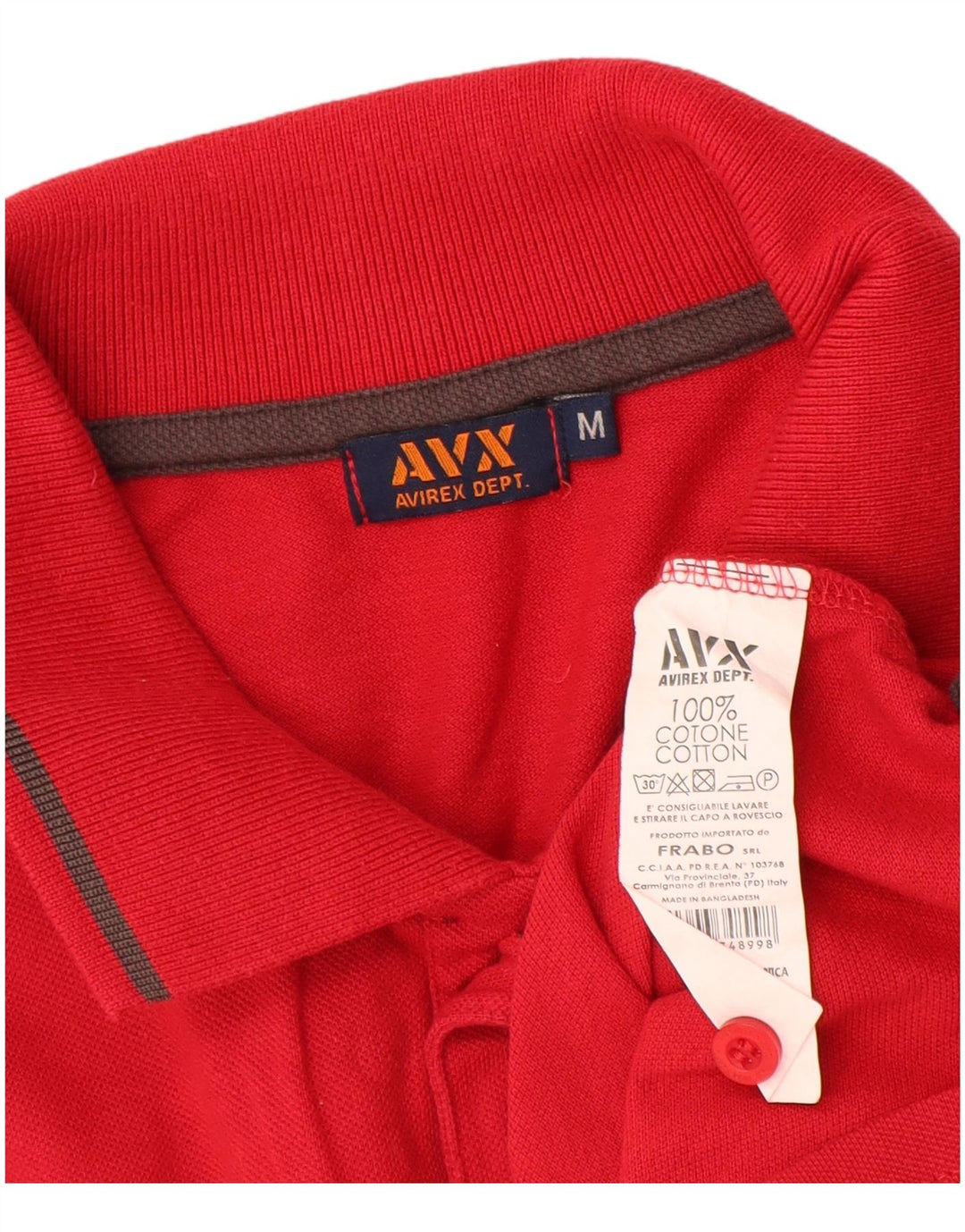 Ανδρικό πουκάμισο πόλο Avirex, μεσαίο κόκκινο βαμβακερό