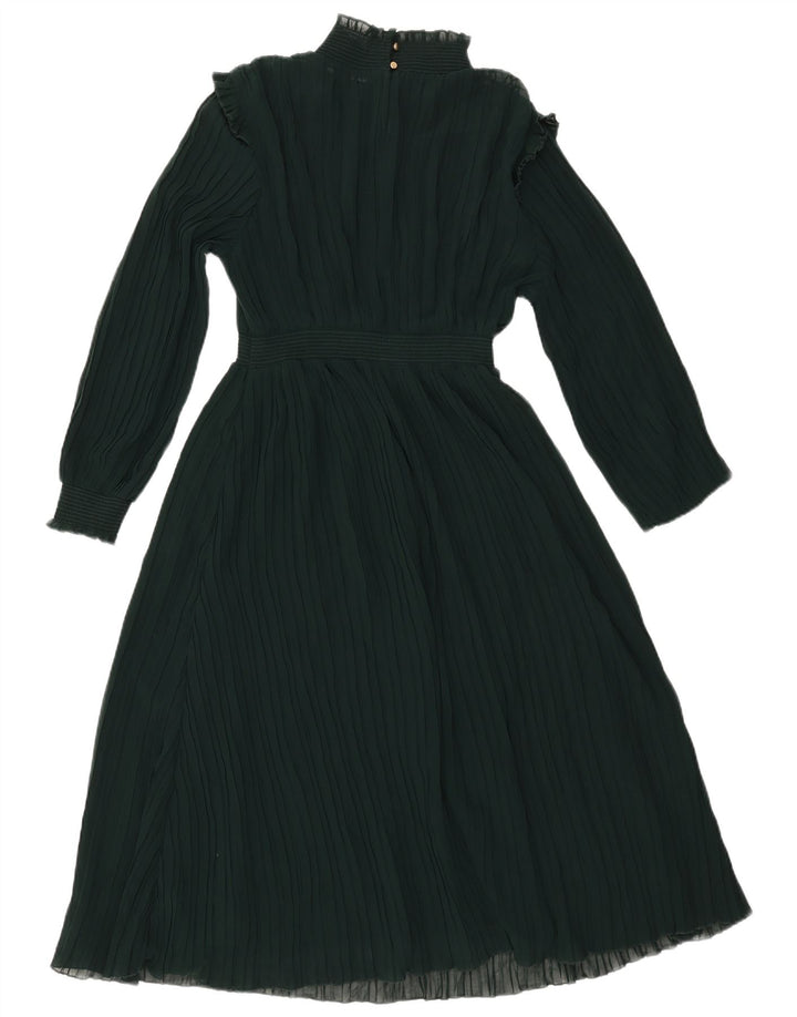 ZARA Γυναικείο Maxi Φόρεμα 3/4 Sleeve UK 12 Μεσαίο Πράσινο Πολυεστέρας