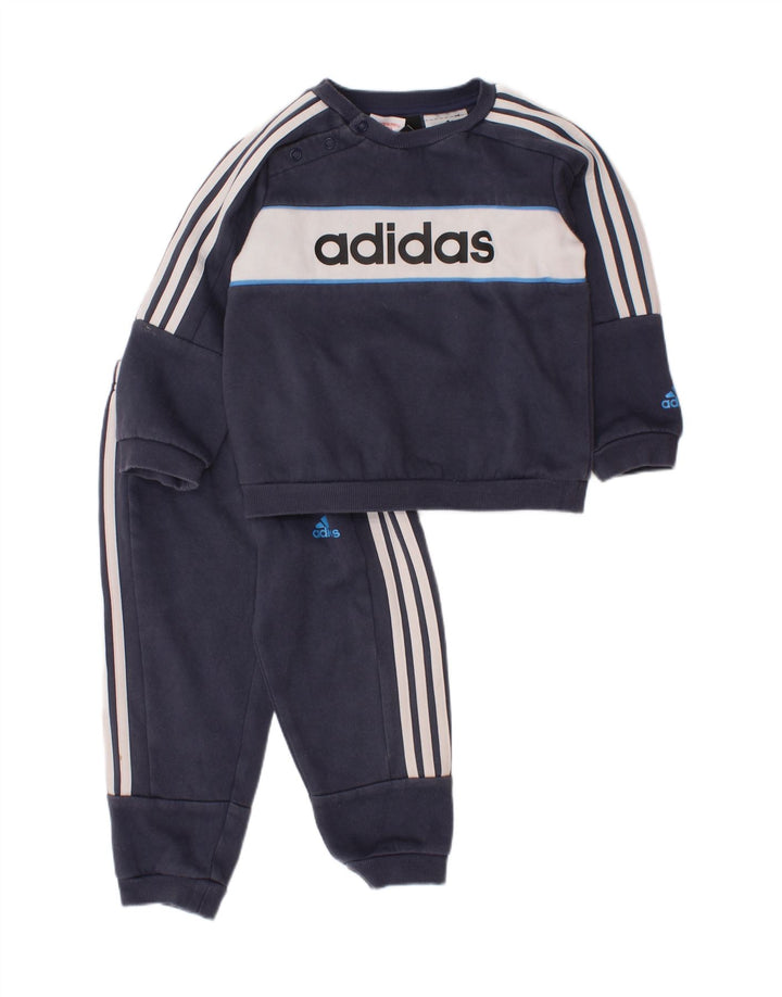 Ολόσωμη φόρμα ADIDAS Baby Boys Graphic 12-18 μηνών Navy Blue Colorblock