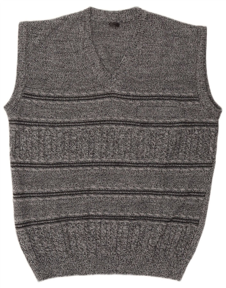 Vintage ανδρικό γιλέκο Tank Top Μεσαίο γκρι ριγέ
