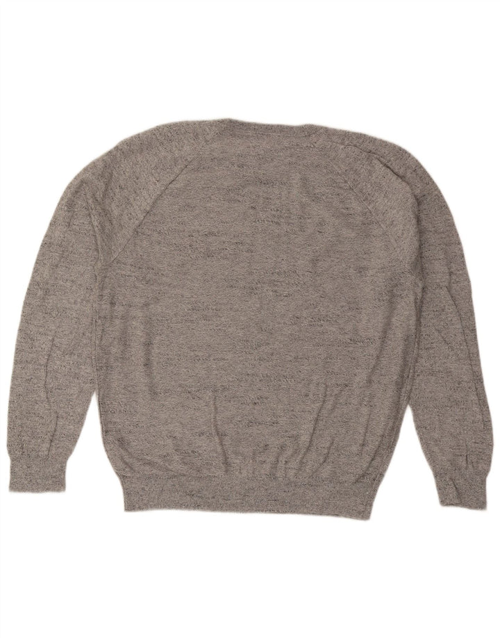 J. Crew Ανδρικό πουλόβερ με λαιμόκοψη μεγάλου γκρι βαμβακερό