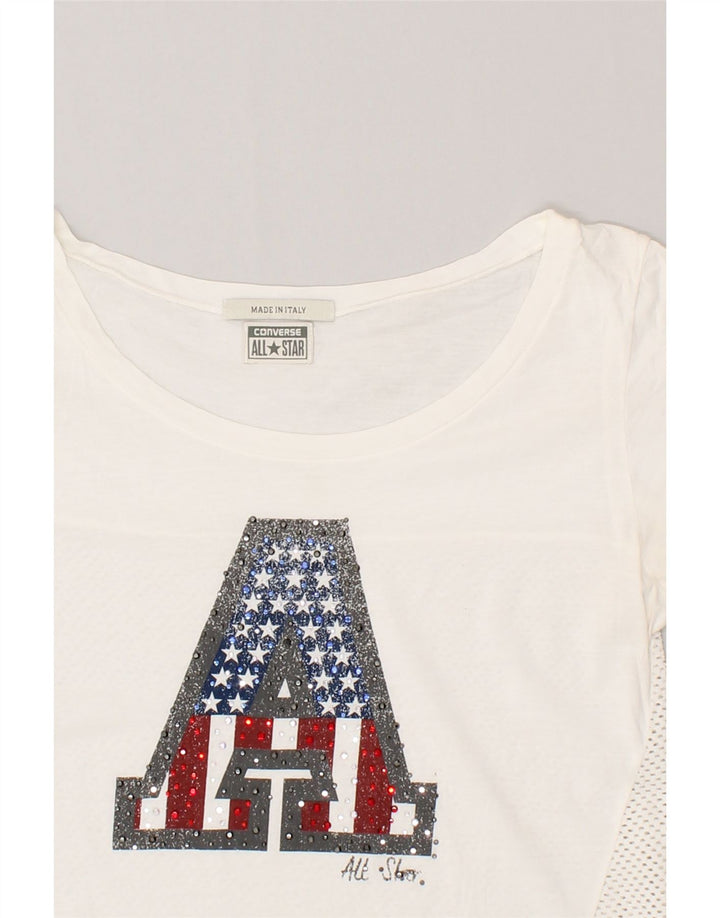 CONVERSE Girls Graphic T-Shirt Top 15-16 Years White Polka Dot | Vintage Converse | Thrift | Second-Hand Converse | Used Clothing | Messina Hembry 
