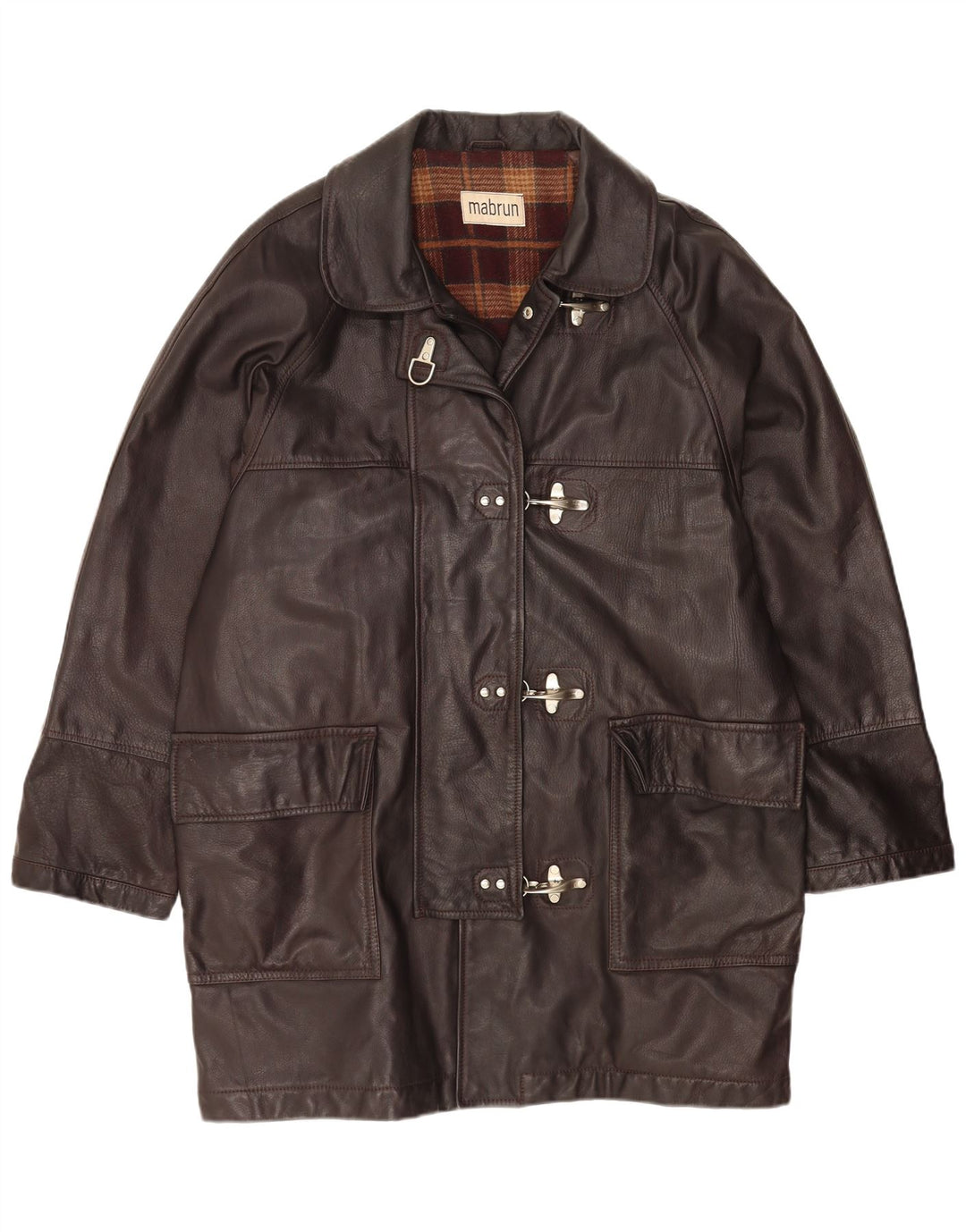 MABRUN Γυναικείο Δερμάτινο Παλτό IT 50 XL Καφέ Δερμάτινο