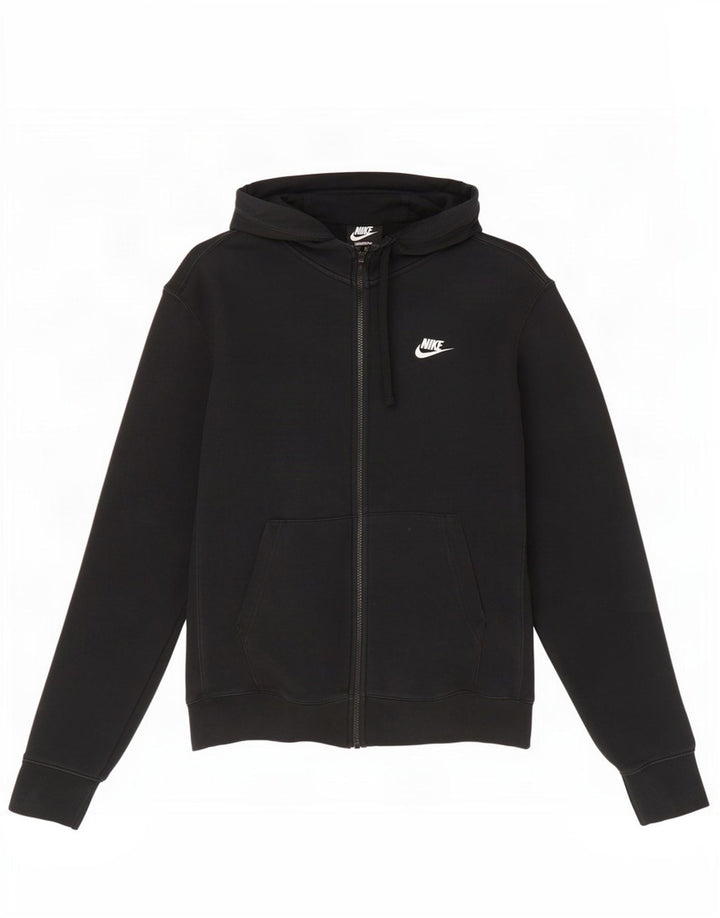 Ανδρικό πουλόβερ Nike με φερμουάρ, μεσαίο μαύρο βαμβακερό