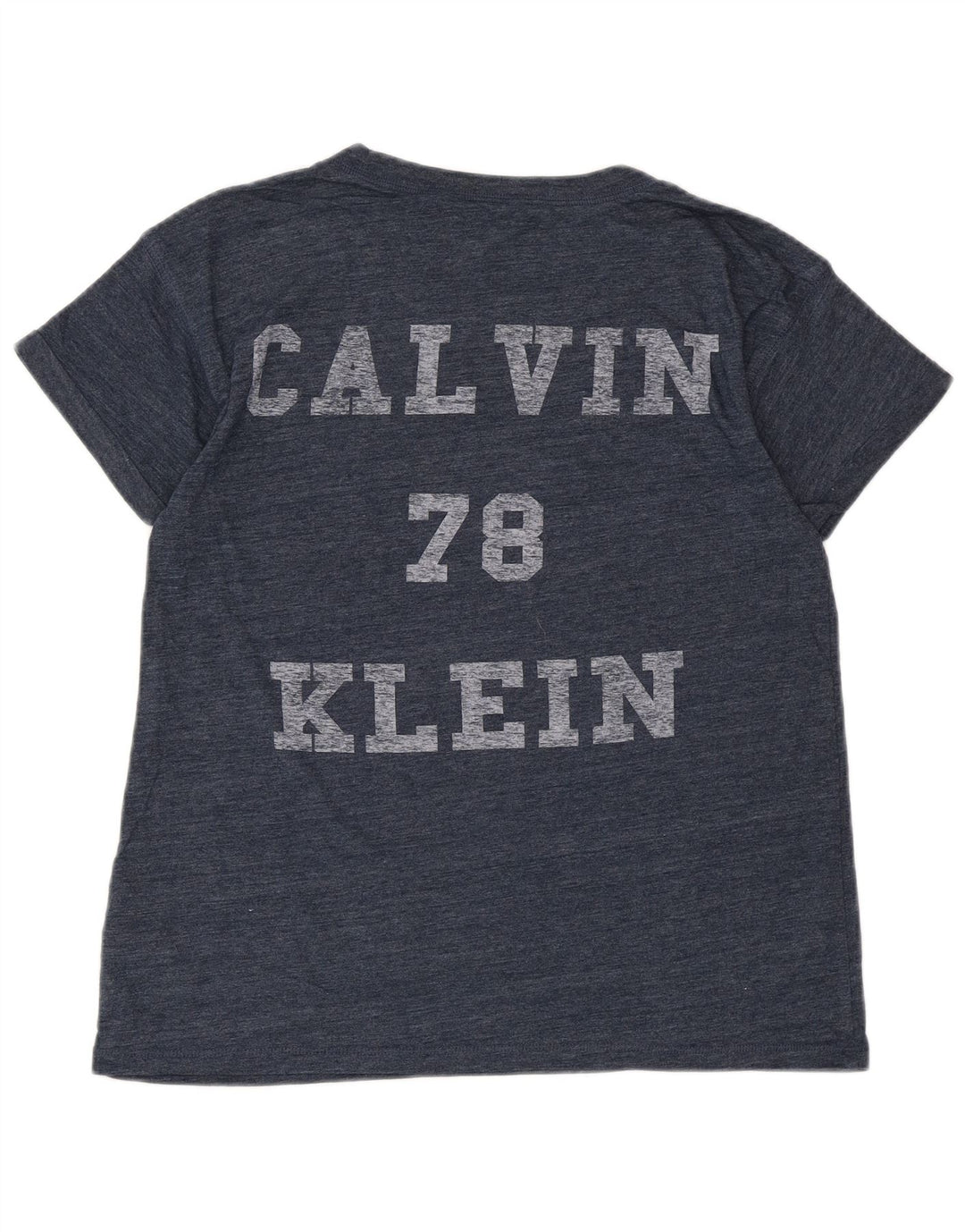 Γυναικείο γραφικό μπλουζάκι CALVIN KLEIN JEANS Top UK 6 XS Navy Blue Flecked