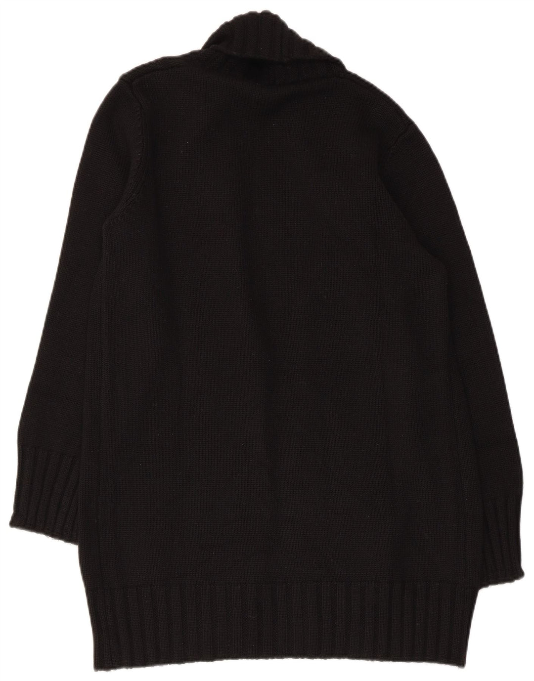 Γυναικείο πουλόβερ με ανοιχτή ζακέτα Benetton UK 12 μεσαίο μαύρο