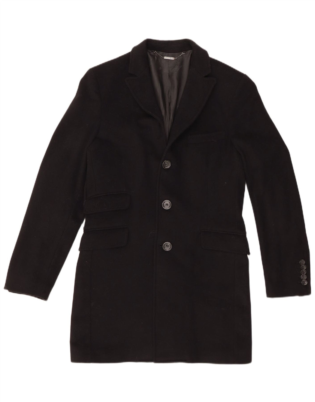 Ανδρικό πανωφόρι Guess By Marciano UK 36 Small Black Wool