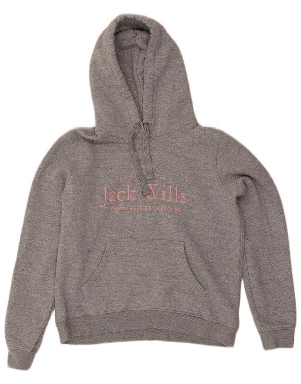 Jack Wills Γυναικείο Γραφικό Φούτερ UK 12 Βαμβακερό μεσαίο γκρι