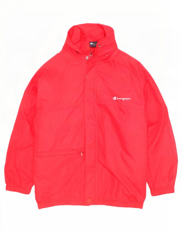 Champion Boys Hooded Rain Jacket 7-8 Years Small Red
