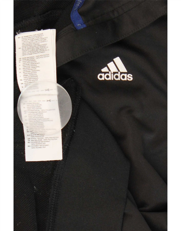 Ανδρικό πουλόβερ Adidas Climalite με φερμουάρ με κουκούλα μεσαίου μαύρου πολυεστέρα