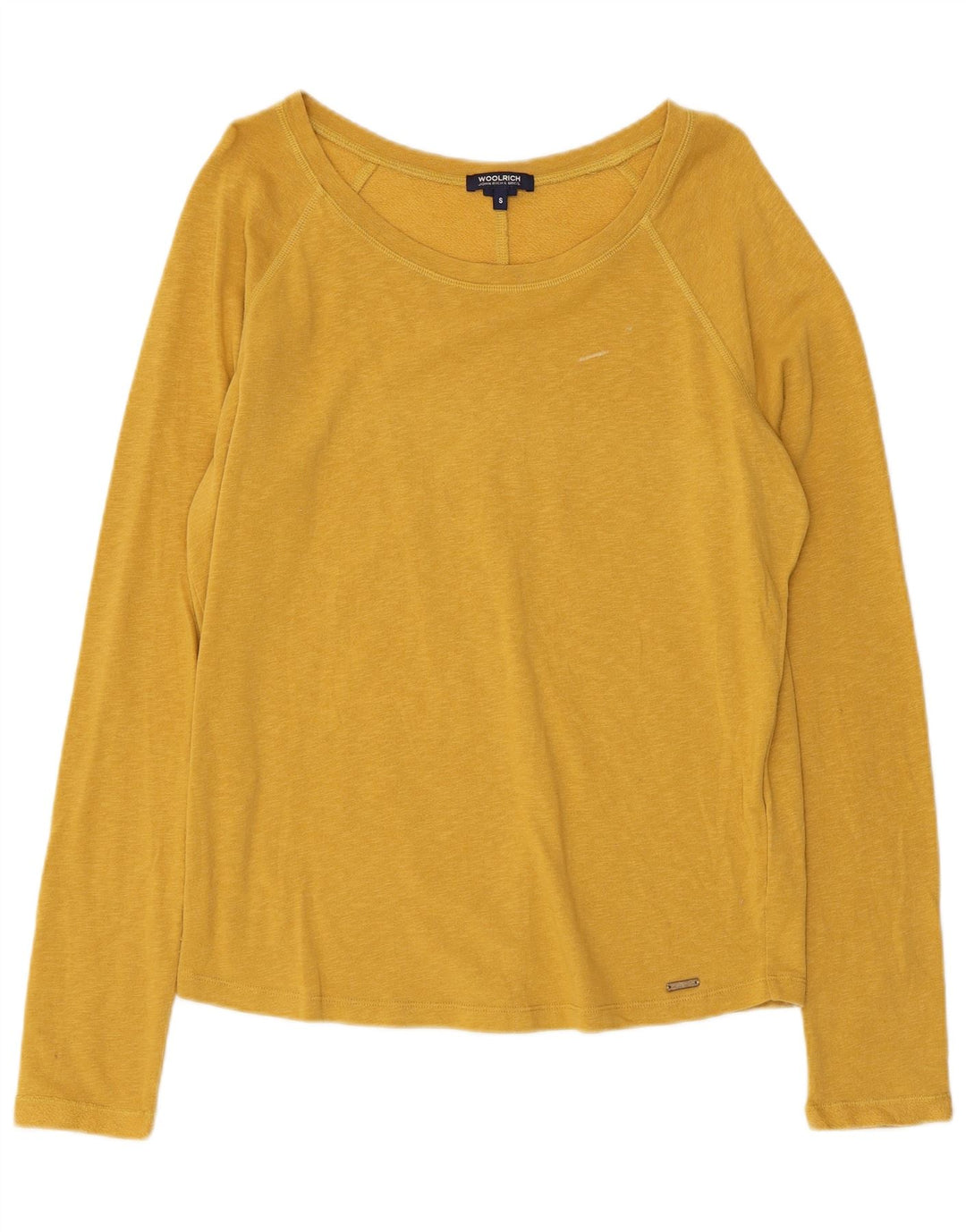 Woolrich Γυναικείο τοπ μακρυμάνικο UK 10 Small κίτρινο βαμβακερό