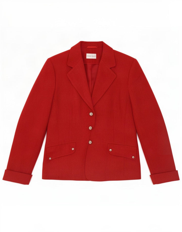 Frank Eden Γυναικείο μπουφάν blazer UK 14 μεγάλου κόκκινου πολυεστέρα