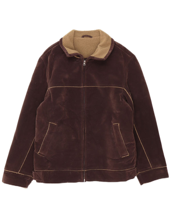 Vintage Ανδρικό Sherpa Jacket UK 40 Large Brown Πολυεστέρας