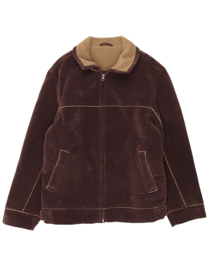 Vintage Ανδρικό Sherpa Jacket UK 40 Large Brown Πολυεστέρας