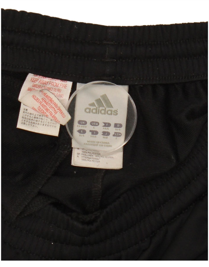 Adidas Boys Tracksuit Trousers Joggers 13-14 Years Black Polyester