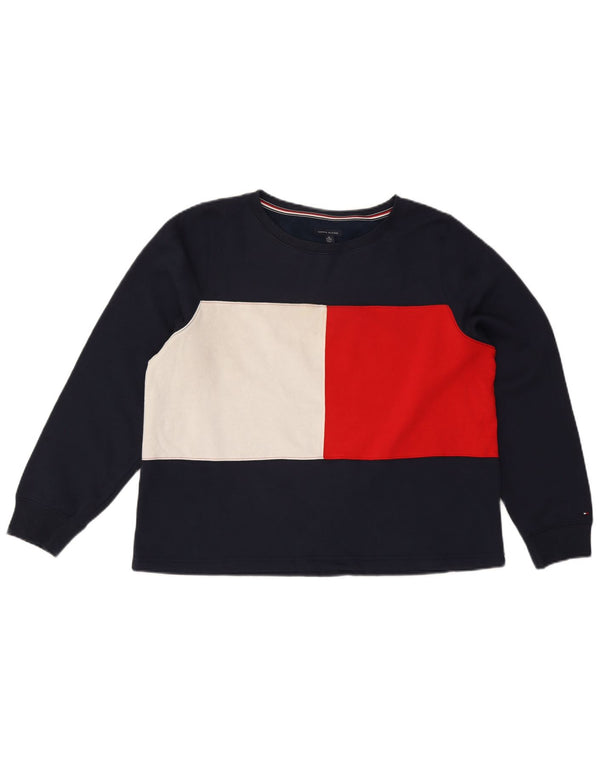 Γυναικεία φούτερ Tommy Hilfiger Jumper UK 18 XL Navy Blue Colourblock