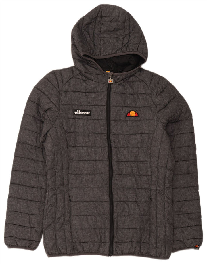 Ellesse γυναικείο μπουφάν με κουκούλα με επένδυση UK 14 μεσαίου γκρι αθλητικά πολυαμίδη