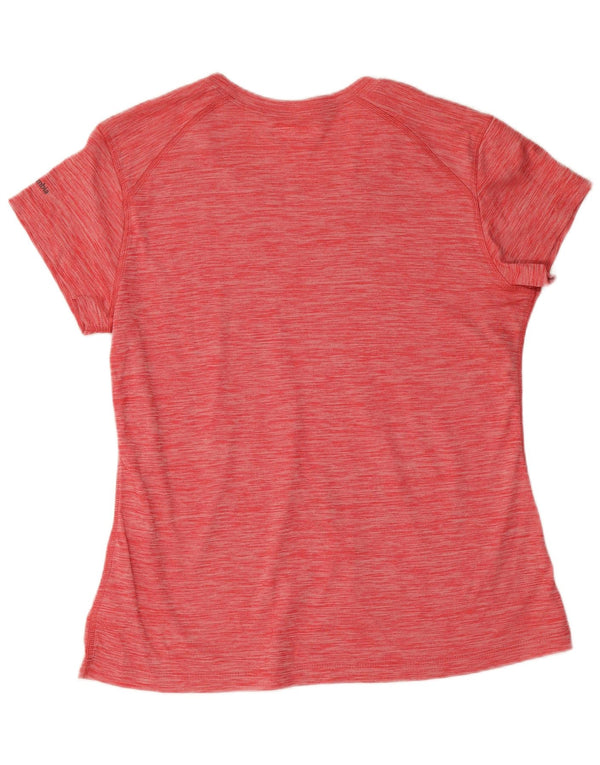 Columbia Γυναικείο T-Shirt Top UK 14 Large Red Flecked Polyester