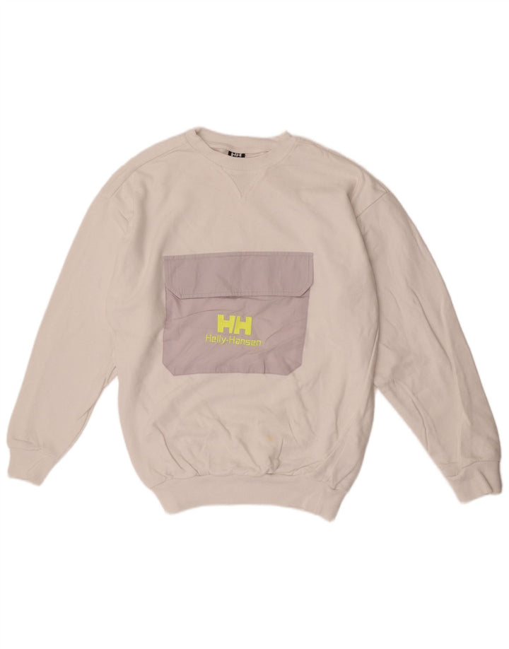 Γραφικό ανδρικό φούτερ Helly Hansen Jumper Small White Colourblock Βαμβακερό