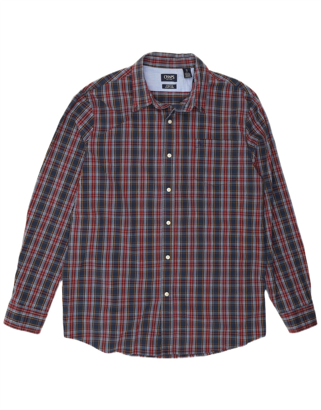 CHAPS Ανδρικό πουκάμισο Easy Care 2XL Navy Blue Check